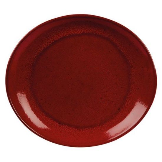 Rustico Lava Bistro Oval Plate 29.5x26cm/11.5"x10.25" (c44305_overhead)