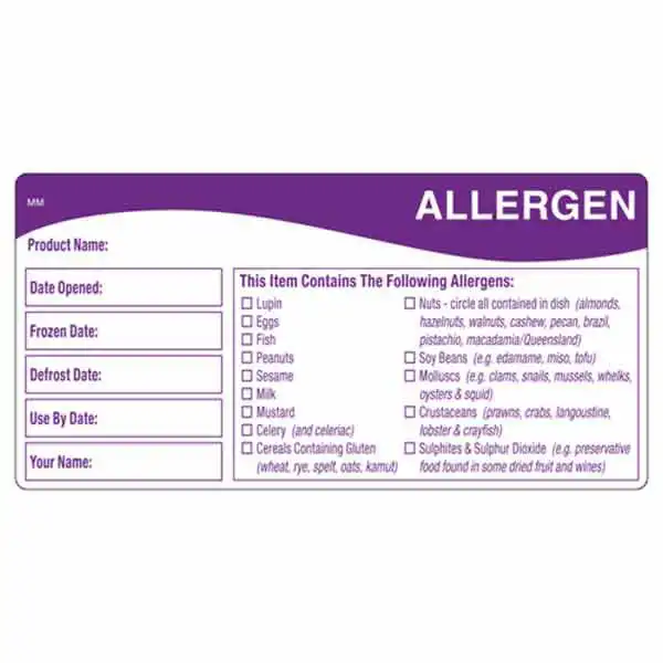 Allergen Food Prep Labels (D2672_P5)