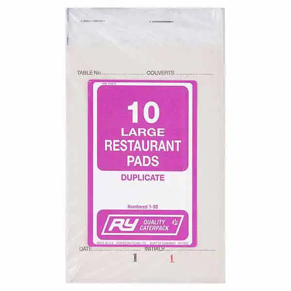 Large Plain Restaurant Order Pads (A1256_P2)