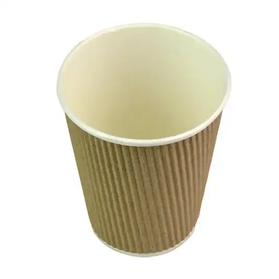 12oz Tall Ripple Kraft Coffee Cups (d3075p5)