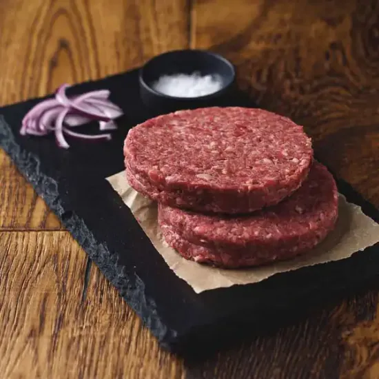 British Beef Burger with Red Onion - Avg. 150g (bb4571p5)