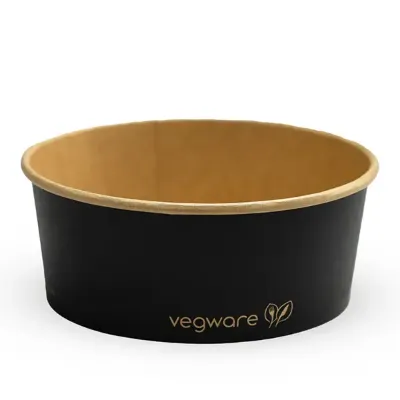 750ml Round Black Paper Food Container ()