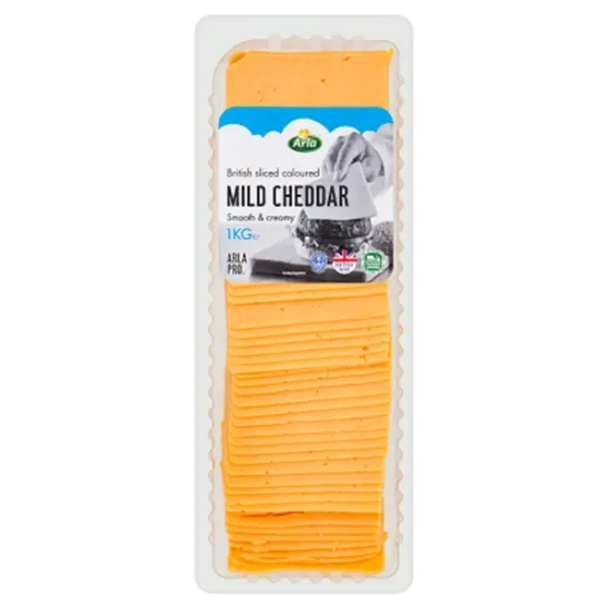 British Mild Coloured Cheddar Cheese Slices (z6156p1)
