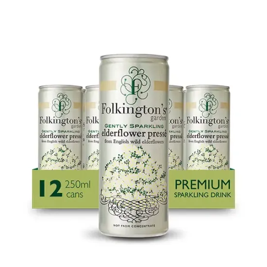 Folkington’s Gently Sparkling Elderflower Pressé Cans (a93517p2)