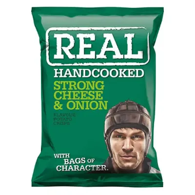 Hand Cooked Strong Cheese & Onion Flavour Crisps ()