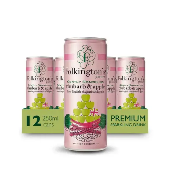 Folkington’s Gently Sparkling Rhubarb & Apple Pressé Cans (a93520p2)