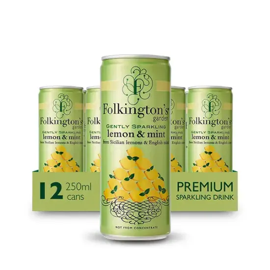 Folkington’s Gently Sparkling Lemon & Mint Pressé Cans (a93519p2)