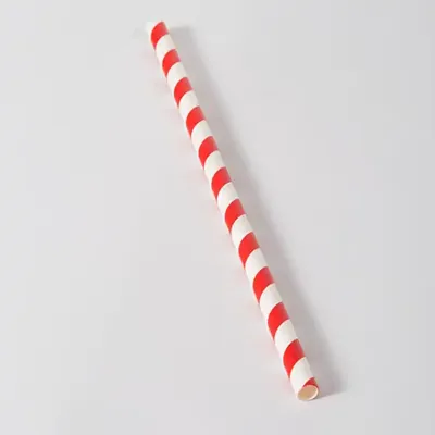 Red Striped Paper Straws ()