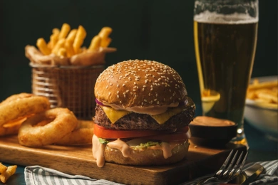 beef burger , beef meat