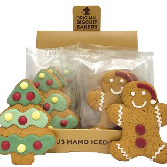 Iced Gingerbread Santa & Xmas Tree (a16092p2)