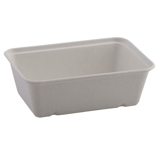 Picture of 25.6 floz (650ml) White Bagasse Trays (10x50)