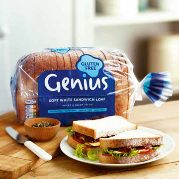 Picture of Genius Gluten Free White Sliced Farmhouse Bread (6x430g)