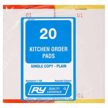 Picture of Robinson Young Plain Kitchen Order Pads (20x20)