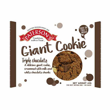 Picture of Paterson's Giant Triple Chocolate Cookies (18x60g)