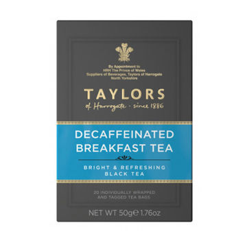 Picture of Taylors of Harrogate Decaffeinated Breakfast Tagged Teabags (6x20)