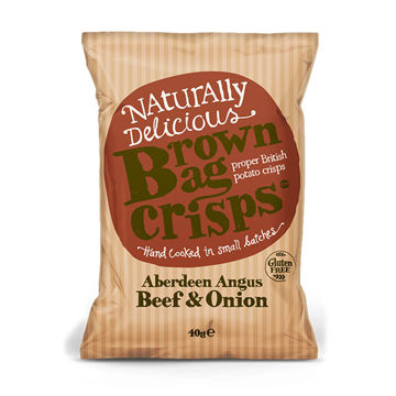Picture of Brown Bag Crisps Aberdeen Angus Beef & Onion Crisps (20x40g)
