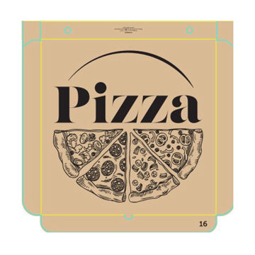 Picture of 12 Inch Printed Brown Pizza Box (75)