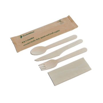 Picture of Edenware 4-in-1 Wooden Cutlery Pack (500)