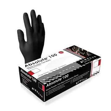 Picture of Aurelia Absolute 100 Black Powder Free Medium Nitrile Gloves (10x100)